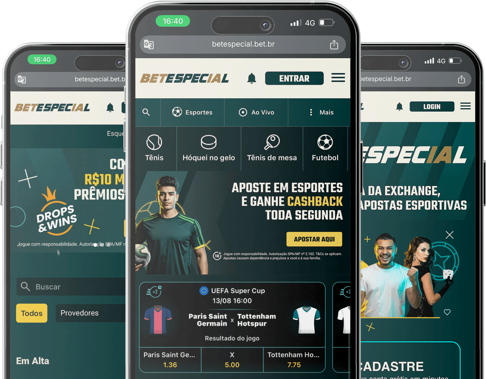 Betespecial website screenshots